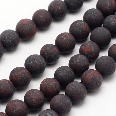 Natural Brecciated Jasper Beads Strands G-D690-8mm-1