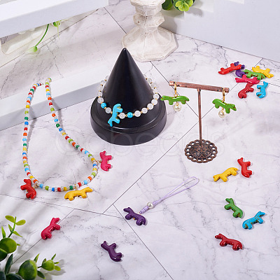 10Pcs Synthetic Turquoise Beads G-TADJ0001-01E-1