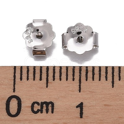 Anti-Tarnish Rhodium Plated 925 Sterling Silver Ear Nuts STER-K167-039P-1
