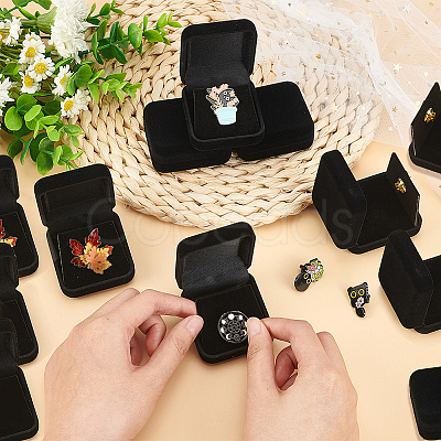 12Pcs Square Velvet Medal Storage Boxes CON-FG0001-24-1