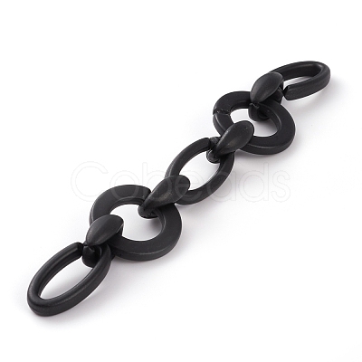 Handmade Opaque Spray Painted Acrylic Link Chains AJEW-JB00869-1