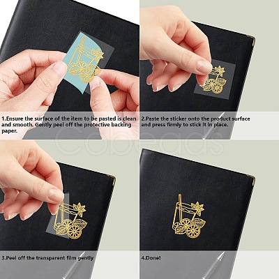 Nickel Metal Waterproof Self-Adhesive Picture Stickers DIY-WH20016-058-1