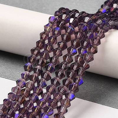Transparent Electroplate Glass Beads Strands EGLA-A039-T2mm-L04-1