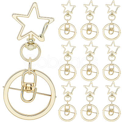 18Pcs Alloy Swivel Keychain Clasps KEYC-SP0001-48A-G-1