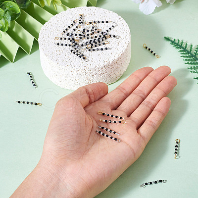 Transparent Glass Beads Connector Charms PALLOY-TA00135-1