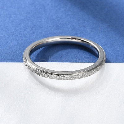 Non-Tarnish Textured 201 Stainless Steel Simple Thin Finger Ring for Women RJEW-I089-26P-1