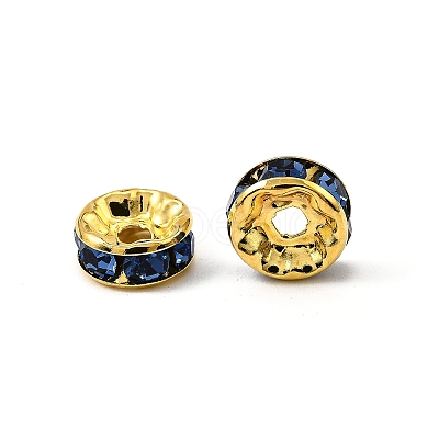 Brass Grade A Rhinestone Spacer Beads RSB038NF-14G-1