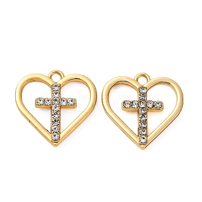 Alloy Rhinestone Pendants PALLOY-S052-01G-E-1