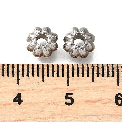 304 Stainless Steel Corrugated Beads STAS-V009-12C-P-1