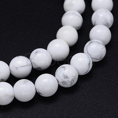 Round Natural Howlite Bead Strands LS-G-F222-14-10mm-1