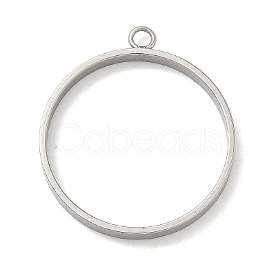 304 Stainless Steel Open Back Bezel Pendants STAS-B126-06F-P-1