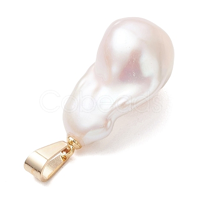 Natural Baroque Keshi Pearl Pendants PALLOY-JF05099-1