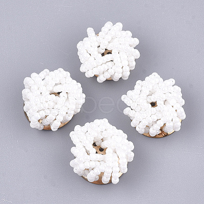 Glass Seed Beads Cabochons X-FIND-T044-22I-1