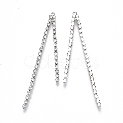 Brass Rhinestone Cup Chains Tassel Big Pendants X-KK-R129-08P-1