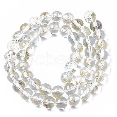 Transparent Spray Painted Glass Bead Strands GLAA-N035-03C-B09-1