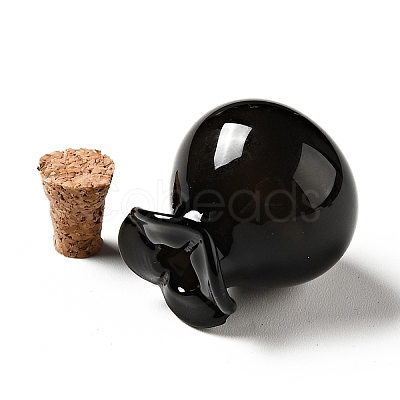 Lucky Bag Shape Glass Cork Bottles Ornament LS-AJEW-A039-02I-1