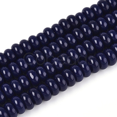 Opaque Solid Color Glass Beads Strands GLAA-ZX008-6mm-18P-1