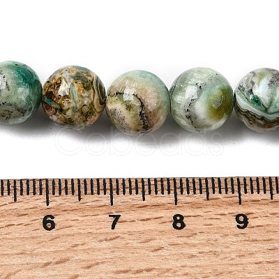 Natural Green Line Jasper Beads Strands X-G-L639-A01-8mm-1
