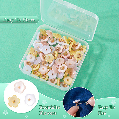 60Pcs 3 Colors 1-Hole Resin Buttons RESI-TA0004-42-1