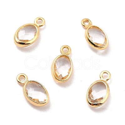 Eco-Friendly Brass with Glass Pendants KK-K268-01D-1
