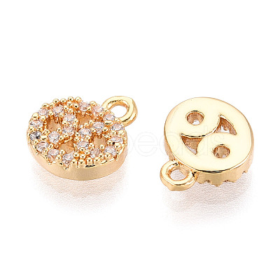 Brass Micro Pave Cubic Zirconia Charms KK-N263-148F-G-1