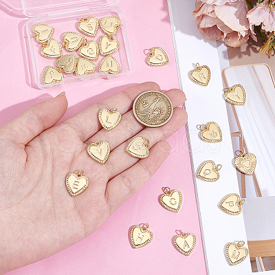 26Pcs 26 Styles Brass Initial Pendants KK-UN0005-84-1