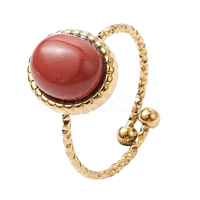 Oval Natural & Synthetic Gemstone Finger Rings RJEW-JR00748-01-1