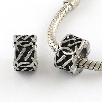Column Enamel Style Smooth Surface 304 Stainless Steel Bead STAS-R081-35B-1