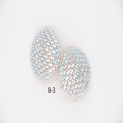 Alloy Rhinestone Half Round Stud Earrings FS-WGCEA49-05-1