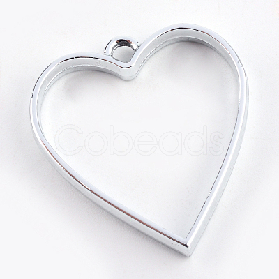 Rack Plating Alloy Heart Open Back Bezel Pendants LS-PALLOY-S047-12D-FF-1