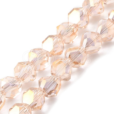 Transparent Electroplate Glass Beads Strands EGLA-I017-04-AB02-1