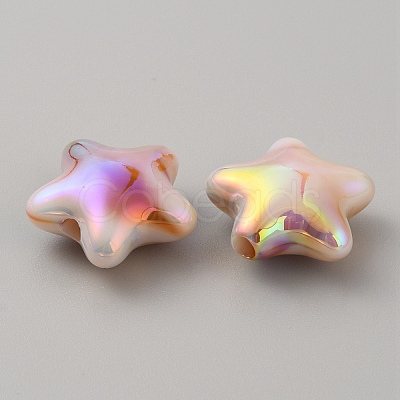 UV Platings Acrylic Beads OACR-TAC0003-06B-1