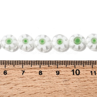 Handmade Millefiori Glass Flat Round Bead Strands LK-P011-23-1