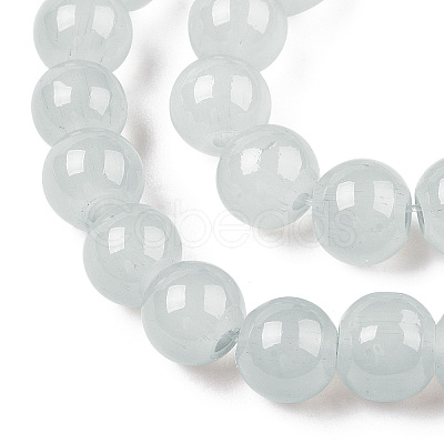 Baking Painted Imitation Jade Glass Round Bead Strands DGLA-Q021-6mm-43-1