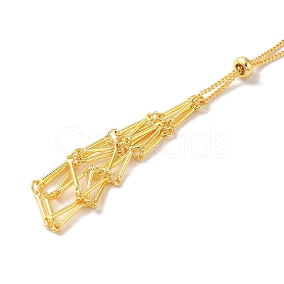 Rack Plating Brass Macrame Pouch Necklace Making for Gemstone Nuggets KK-M285-02A-G-1