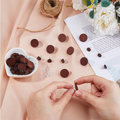 60Pcs Wood Stud Earrings Finding EJEW-FI0003-33E-1