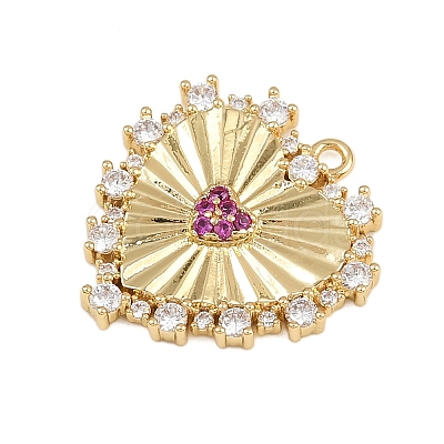 Brass Micro Pave Cubic Zirconia Pendants KK-I352-26G-02-1