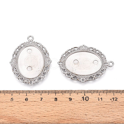 Non-Tarnish 304 Stainless Steel Pendant Cabochon Settings STAS-N114-02P-1