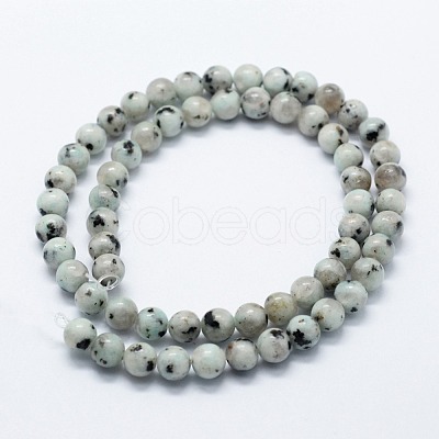 Natural Sesame Jasper/Kiwi Jasper Beads Strands X-G-I199-29-8mm-1