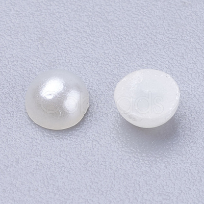 Half Round Domed Imitated Pearl Acrylic Cabochons OACR-H001-3-1