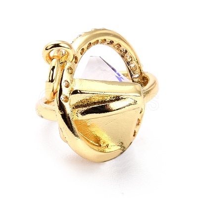 Brass Micro Pave Cubic Zirconia Pendants ZIRC-O044-19MC-G-1
