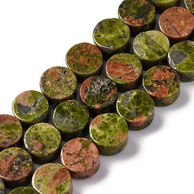 Natural Unakite Beads Strands G-C159-B05-01-1