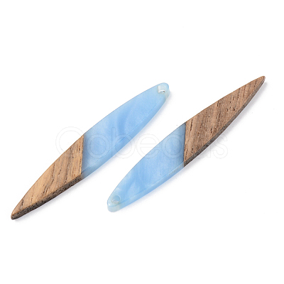 Opaque Resin & Walnut Wood Pendants RESI-S389-015A-C01-1