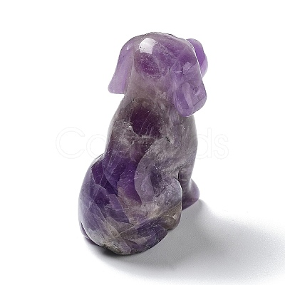 Natural Amethyst Carved Healing Dog Figurines DJEW-F025-01D-1