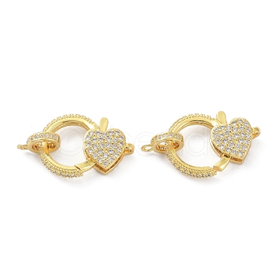 Brass Clear Cubic Zirconia Lobster Claw Clasps KK-B046-03-1