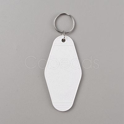 Plastic Blank Motel Keychain KEYC-WH0034-35G-1