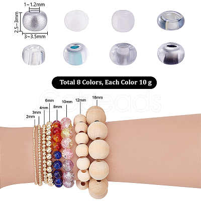 80G 8 Colors Round Glass Seed Beads SEED-PH0002-42-1