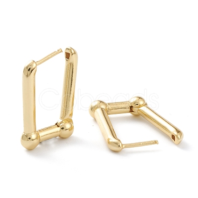 Brass Huggie Hoop Earrings EJEW-A056-32G-1