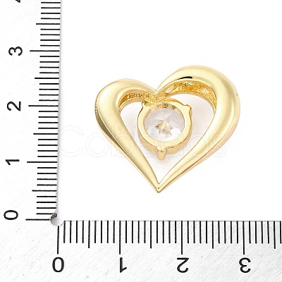 Brass Micro Pave Clear Cubic Zirconia Pendants KK-S510-24G-1