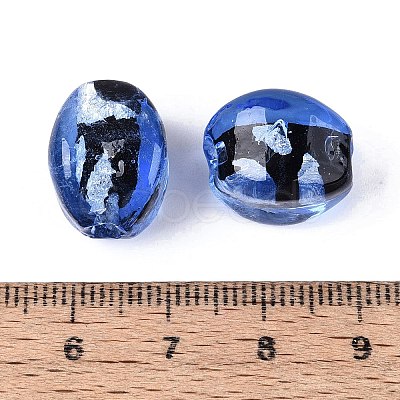 Handmade Silver Foil Glass Beads FOIL-N034-01B-1